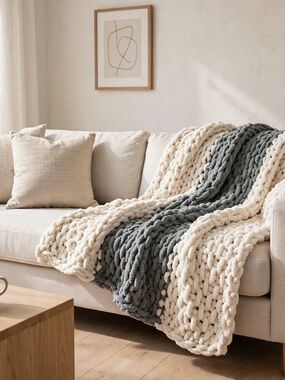 XXL chunky knit throw/blanket